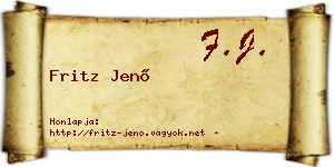Fritz Jenő névjegykártya